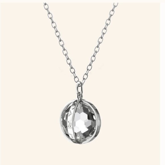 monica rich kosann "Carpe Diem" Sterling Silver Necklace with Rock Crystal LARGE - Picture 1 of 15